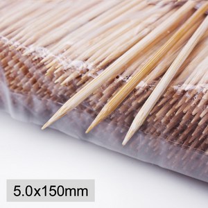 [KO] 일회용 대나무 핫바 꼬지 꼬치 꽂이 꼬챙이 5mm x 150mm 1봉 (약100개), (KO) 15cm 핫바꼬지 1봉(약100개), 1개