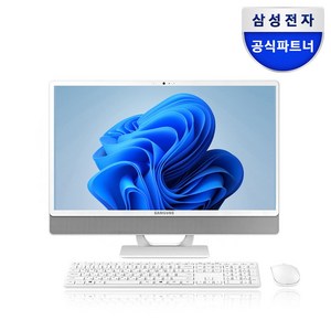 삼성전자 올인원 일체형 PC 프로스트 화이트 DM530ADA-L25A (펜티엄골드 7505 60.5cm WIN11 Po) 기업용 사무용 학습용, 512GB