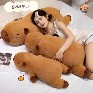 록신 카피바라 바디필로우 인형 긴 베개 HY008BZ020, 70cm, 카비 발라