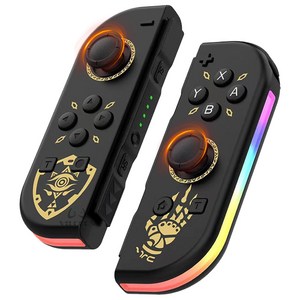 VILCORN 호환 가능 닌텐도 스위치 컨트롤러 JOY-CONS L/R 무선 스위치 OLED 조이스틱, 젤다 블랙