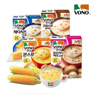 보노 VONO 스프 4종 콘치즈+포르치니+체다+크림스프 (총60봉), 보노스프4종 콘치즈+포르치니+체다+크림스프(총60봉), 54g, 1개