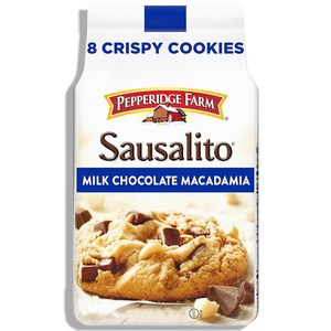 Pepperidge Farm Sausalito 크리스피 밀크 초콜릿 마카다미아 너트 쿠키 204.1g(7.5온스) 백 (쿠키 8개), 204g, 1개