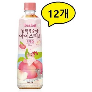 티로그 납작복숭아 아이스티 제로, 500ml, 12개