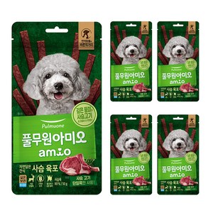 풀무원아미오 강아지 자연담은 간식 육포, 사슴고기, 50g, 5개