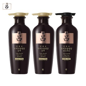 려 진생보 두피모발영양 중건성 3입 기획세트(샴푸400ml*2+컨디셔너400ml) 기획세트, 1세트, 400ml