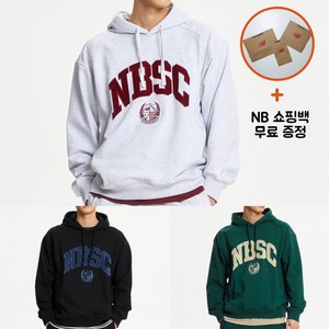 [백화점신상판/AS가능] 뉴발란스 NBSC 중앙로고 후드티 남자 여자 공용 ppJ NBN0E42813 라이트 그레이 블랙 헌터