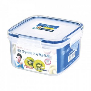 쿨맥시2 밀폐용기 정사각 3호 700ml, 본상품선택, 1개