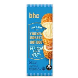 BHC 닭가슴살 치즈 반반 핫도그, 20개, 100g