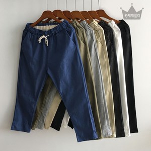[황제패밀리] 여름용 시원한 남자 데일리 린넨 밴딩 바지