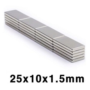 강력자석 사각 25x10x1.5mm 네오디움자석, 사각자석 25x10x1.5mm(1개)