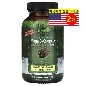 Iwin Natuals 어윈 내추럴스 비타민 B-복합체 중쇄중성지방 MCT 함유, 2개