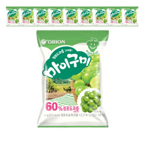 오리온 청포도과즙 그대로 마이구미, 66g, 10개