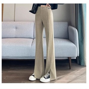 [DOO] 52075633 여성바지 이쁜바지 부츠컷 슬릿 골덴 바지 깔끔한 팬츠 날씬핏 편한 따뜻한 바지