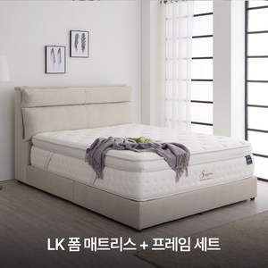 가구모티브 노르디 LED조명 갤럭시 패브릭 침대 프레임 LK + 하이퍼슬립 프리미엄 폼매트리스 (매트커버+베개 증정) (HMFN), 진그레이, 기본다리, 20cm 베이직 폼매트 포함 (HMFN)