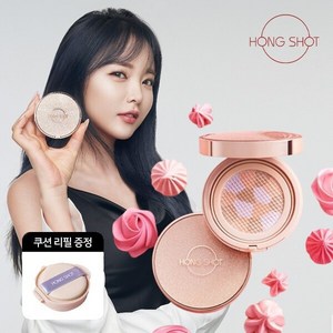 [1+1] 마감임박 홍진영 머랭 쿠션팩트 9천원대! 들뜸없는 밀착 커버력 술먹고도 하얀얼굴 본품+리필 SPF30 PA++ 파운데이션 파데 커버화장품 유통기한 2025년 6월 21일, 1개