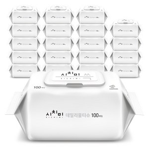 시치미 쓱 데일리 물티슈 캡형, 20개, 100개입, 50g