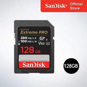 샌디스크코리아 공식인증정품 Exteme Po 익스트림 프로 SDXC UHS-2 SD메모리카드 UHS-II V60 SDXEP 128GB, 1개