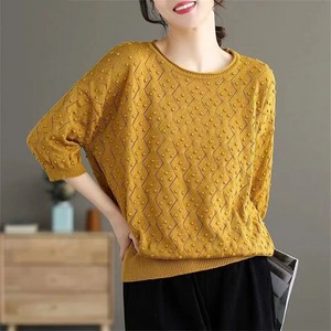 besteffie 7부티셔츠 봄 여름 가을 라운드낵 캐쥬얼 간절기용 편한 중년여성 빅사이즈 칠부티 7컬러 C88