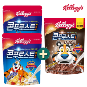 켈로그 시리얼 2종 ( 콘푸로스트 600g 2개) + ( 콘푸로스트 다크초코 550 1개 ), 1세트, 1.75kg