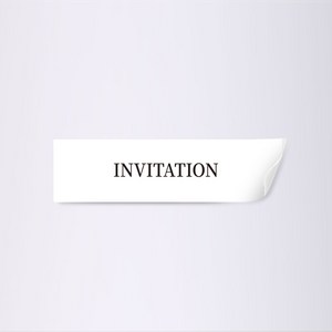 사심데코 선물포장 사각 스티커, INVITATION(흰색), 100개입