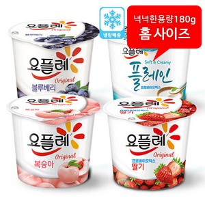 빙그레 요플레 홈 딸기 4+복숭아 4+블루베리 4, 180g