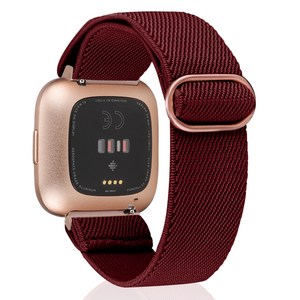 Fitbit Vesa 밴드용 Wealize 탄성 나일론 시계 스트랩 Fitbit Vesa 2 밴드용 22mm 신축성 조절 밴드 여성 Soft Scunchies 스트랩