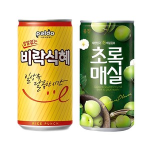 웅진 초록매실 180ml(30캔) + 밥알없는 비락식혜 175ml(30캔), 60개, 180ml