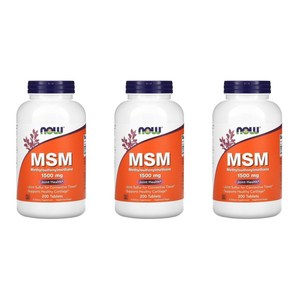 나우푸드 MSM 1500mg 타블렛 글루텐 프리 비건, 200정, 3개