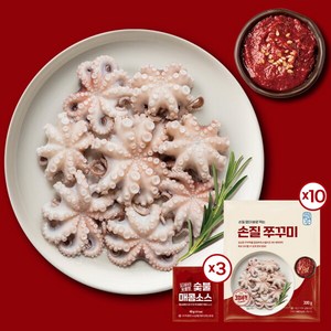 [어찬반상] 자연산 손질 통 쭈꾸미 100마리 + 숯불매콤소스 3봉 (총 3kg), 3개, 상세 설명 참조