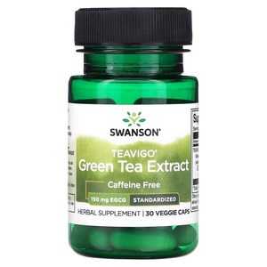 스완슨 그린티 녹차 추출물 티비고 150mg 30베지캡슐 Geen Tea Extact, 1개, 30정