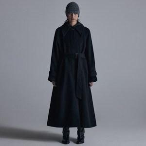 트리밍버드 Taum Balmacaan Long Coat Black