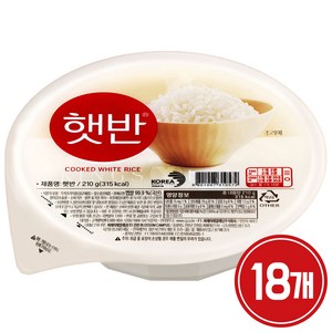 햇반 백미밥 210g 중간공기, 18개