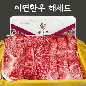 이연한우 1++ 투뿔 구이용 한우선물세트 해세트(등심+채끝+살치), 1개, 1.4kg