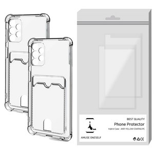 2개 아이수트 카드 2장 수납 카메라 풀커버 투명 휴대폰케이스 + 스크레치 방지 보호필름