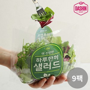 [다신샵] 3회세척 신선한 하루한끼 샐러드 믹스/ 7가지야채, 80g, 9개