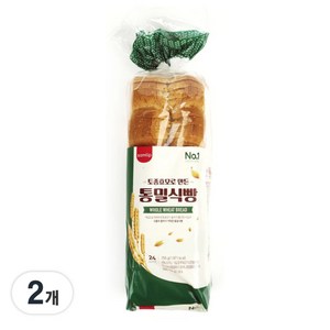 삼립 통밀식빵 쫄깃한 식감 곡물 풍미 가득 24슬라이스, 755g, 2개