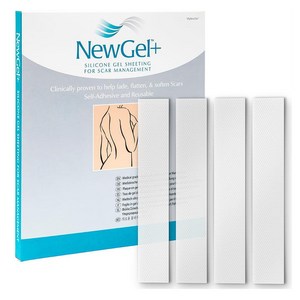 NewGel 실리콘 스카 시트 1X6인치 4개입 1팩 클리어 NewGel+ Advanced Silicone Sca Teatment Sheeting