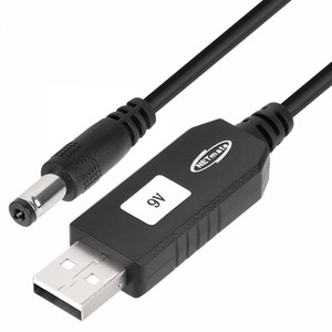 NETmate NM-UV59 USB 전원 9V 승압 케이블 1M/USB 5V 전원을 9V로 승압/USB 5V to 9V 5.5x2.1mm USB전원 DC전원 전압변환, 1개, 1m