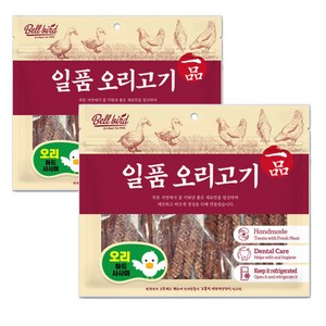 벨버드 일품 오리 사사미 육포 대용량 간식, 2개, 300g, 하드 사사미