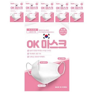 이드베베 ok마스크 초소형 6pack (귀끈11cm) 화이트, 5개입, 3개