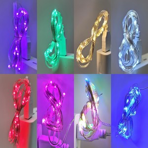 LED 와이어 전구 USB타입 8color, 핑크, 1개