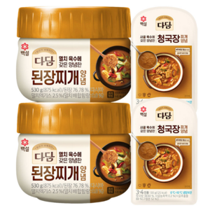 다담 된장찌개전용 530g x 2개 + 청국장찌개양념 130g x 2개, 1개