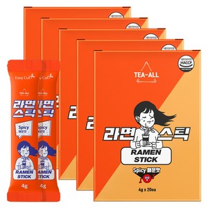 라면 스틱 매운맛, 80g, 5개