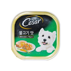 시저 반려견 주식캔, 불고기 맛 (1세 이상), 100g, 2개