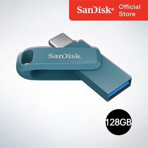 샌디스크코리아 공식인증정품 USB 메모리 Ulta Dual Go 울트라 듀얼 고 Type-C OTG USB 3.1 SDDDC3 128GB 나바지오블루, 1개