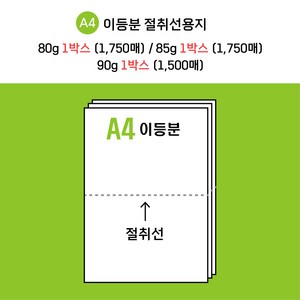 [전산기록지] 이등분 절취선 A4 용지 80g 85g ( 1750매 )/ 90g ( 1500매 )/ 업계 최저가/ 변칙미씽가능 /주문제작 가능/ 모든 전산 거래명세표 상담가능, 타공 없음