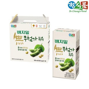 베지밀 베지밀 무첨가 두유 190mlx16팩, 190ml, 16개