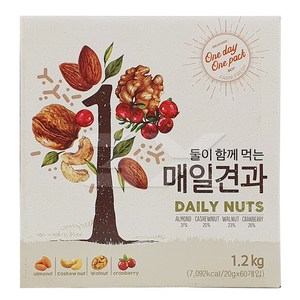 매일견과 둘이 함께 먹는 20g x 60개입, 1.2kg (60개입), 1개