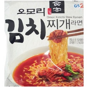 GS 유어스 오모리 김치찌개 봉지라면 160g 8개