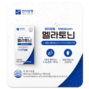 한미 멜라토닌 800mg x 30정 식물성 멜라토닌, 1개, 24g